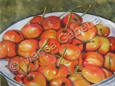 Still Life - Merry Cherries - Watercolor