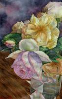 Roses For Mom - Watercolor Paintings - By Marisa Gabetta, Realism Painting Artist