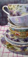 Teatime - Watercolor Paintings - By Marisa Gabetta, Impressionist Painting Artist