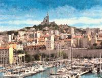 Marseille Harbor - Colored Pencil Photography - By Robert Fisher, Hand-Colored Photo Print Photography Artist