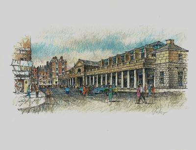 Architectural - London 02 - Ink And Colored Pencil