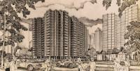 Condo Project Rio De Janeiro 1979 - Pencil Drawings - By Robert Fisher, Impressionist Drawing Artist