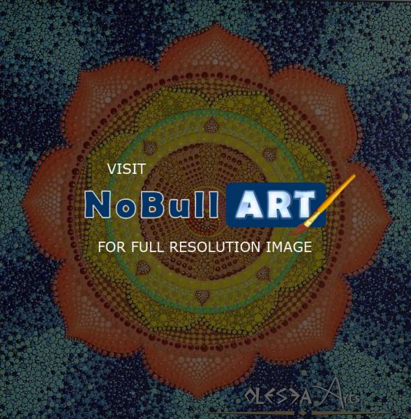 Dot Art Painting - Lotus Mandala - Dharma Whell - Acrylic Paint