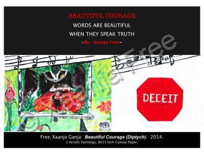 Acrylic Painting-Diptych - Beautiful Courage - Acrylic Paint