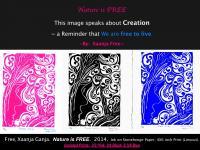 Nature Is Free - Printingcarving--Linoleum Cutt Printmaking - By Xaanja Free, Conceptual Design Printmaking Artist