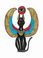 Flat Art - Sphinx Cat - Color Pencil Drawing