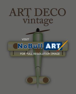 Flat Art - Art Deco Vintage Color Biplane - Adobe Illustrator Cs6