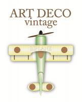 Flat Art - Art Deco Vintage Color Biplane - Adobe Illustrator Cs6