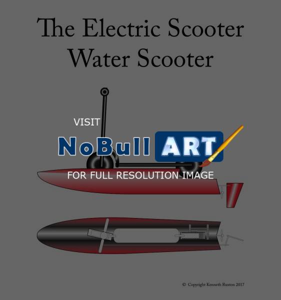 Flat Art - The Electric Scooter Water Scooter - Adobe Illustrator Cs6