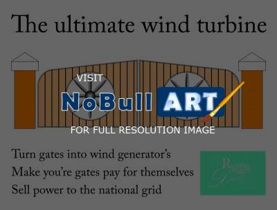 Flat Art - Front Gate Wind Turbines - Adobe Illustrator Cs6