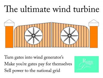 Flat Art - Front Gate Wind Turbines - Adobe Illustrator Cs6