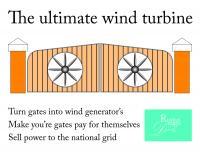Front Gate Wind Turbines - Adobe Illustrator Cs6 Digital - By Kenneth Ruxton, Illustration Digital Artist