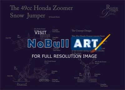 Flat Art - The Honda Zoomer Snow Jumper - Adobe Illustrator Cs6