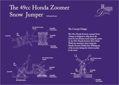 Flat Art - The Honda Zoomer Snow Jumper - Adobe Illustrator Cs6