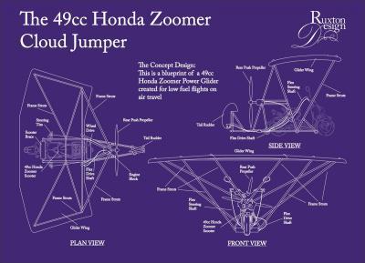 Flat Art - The Honda Zoomer 49Cc Power Glider - Adobe Illustrator Cs6