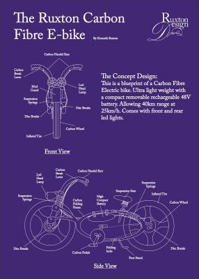 Flat Art - The Ruxton Carbon Fibre E-Bike - Adobe Illustrator Cs6