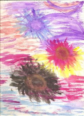 Dessert Flowers - Wild Flowers In The Breeze - Water Colors