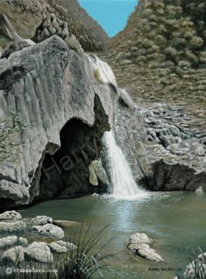 Landscape - Paradise Falls - Oil On Canvas