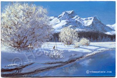 Snowscene - Majestic Winter - Acrylic On Illustration Board