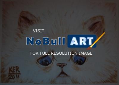 Cat Series - Sad Kitty - Acrylicwatercolor