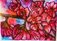 Pink  Sold - Watercolors Paintings - By Lu Brown, Freeform Painting Artist