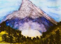 Mountain - Watercolors Paintings - By Lu Brown, Freeform Painting Artist