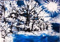 Frozen  Sold - Watercolors Paintings - By Lu Brown, Freeform Painting Artist