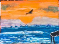 Sunset - Watercolors Paintings - By Lu Brown, Freeform Painting Artist