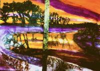 Rainbow Reflections - Watercolors Paintings - By Lu Brown, Freeform Painting Artist