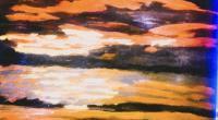 Mexico Sunset - Watercolors Paintings - By Lu Brown, Freeform Painting Artist