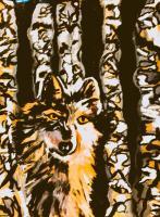 Lone Wolf - Watercolors Paintings - By Lu Brown, Freeform Painting Artist