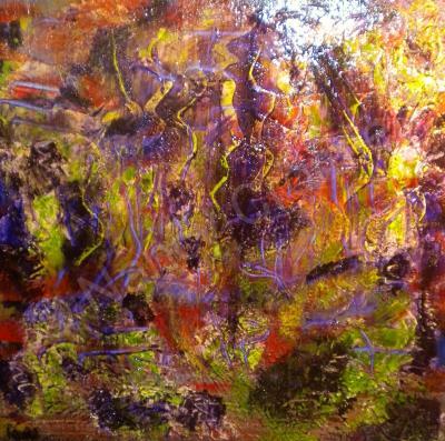 Abstracts - A Colorful Walk In The Woods - Acrylics