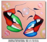 Christmasmelting Kisses - Oil On Canvas Paintings - By Tautvydas Davainis, Other Painting Artist