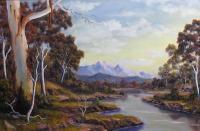 Shallow Creek - Oil Paint Paintings - By John Cocoris, Contemporary Painting Artist