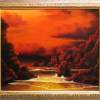 Red Sky Sunset - Oil Paint Paintings - By John Cocoris, Contemporary Painting Artist