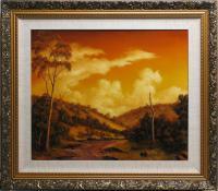 Warm Sunset - Oil Paint Paintings - By John Cocoris, Contemporary Painting Artist