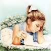 Sunshine Reader - Watercolor Paintings - By Margaret Harris, Realism Painting Artist