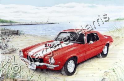 Watercolor Painting - Camero At The Lake - Watercolor