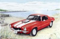 Camero At The Lake - Watercolor Paintings - By Margaret Harris, Realism Painting Artist