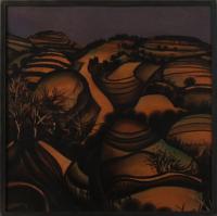 Istrian Landscape - Paper Paintings - By Art Galerija Makek, Pastel Painting Artist
