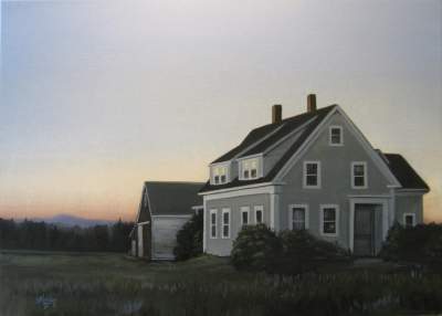 Maine - Brooksville View Of Blue Hill - Oil On Canvas