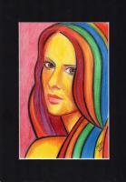 Jane Certainly Not Plain - Oil Pastel On Paper Drawings - By Helen V James, Abstract Drawing Artist