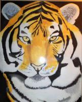 Tiger - Watercolor On Paper Paintings - By Mary Hollis, Watercolor Painting Artist