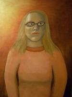 First Self-Portrait - Oil On Canvas Paintings - By Mary Hollis, Oil Painting Artist