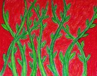 Vine - Oil Pastel Paintings - By John Kovacich, Modern Painting Artist