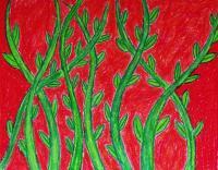 Vine - Oil Pastel Paintings - By John Kovacich, Modern Painting Artist