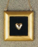 Gold Heart In A Gold Frame - Mixed Media Mixed Media - By John Kovacich, Modern Mixed Media Artist