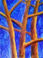 Winter Trees - Acrylic Paintings - By John Kovacich, Modern Painting Artist