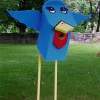 Bluebird - Woodacrylic House Paint Woodwork - By Lacy Thomas, Whimsical Garden Woodwork Artist