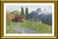 Image 006 - Colored Pencils On Textil Paintings - By Vincent Consiglio, Landscape Painting Artist